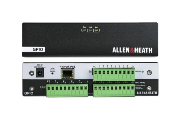 Allen & Heath GPIO - ohjausliitäntä, 8 tuloa ja 8 relelähtöä