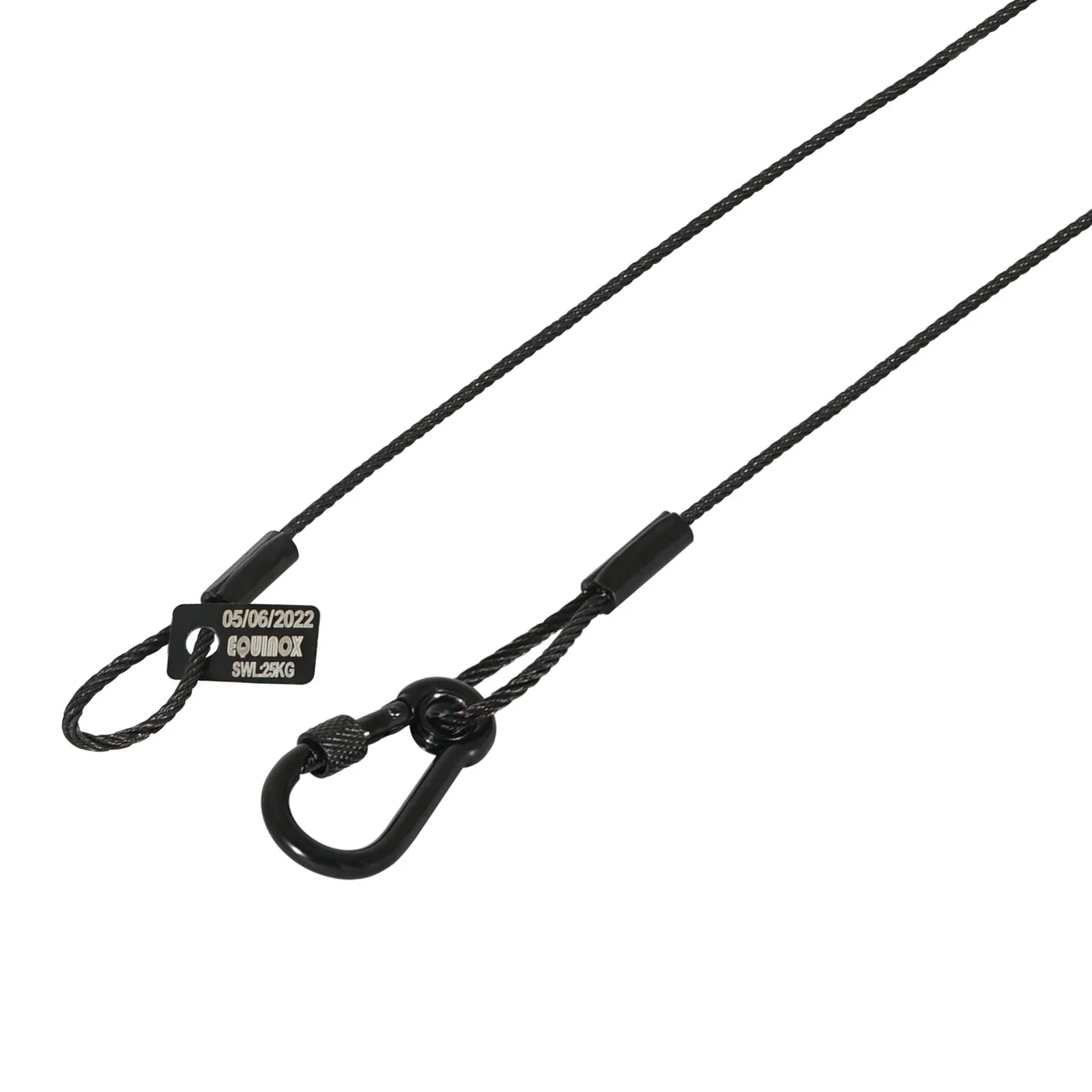 Prolight Safety Wire 35 cm / 3 mm - turvavaijeri 25 kg, musta