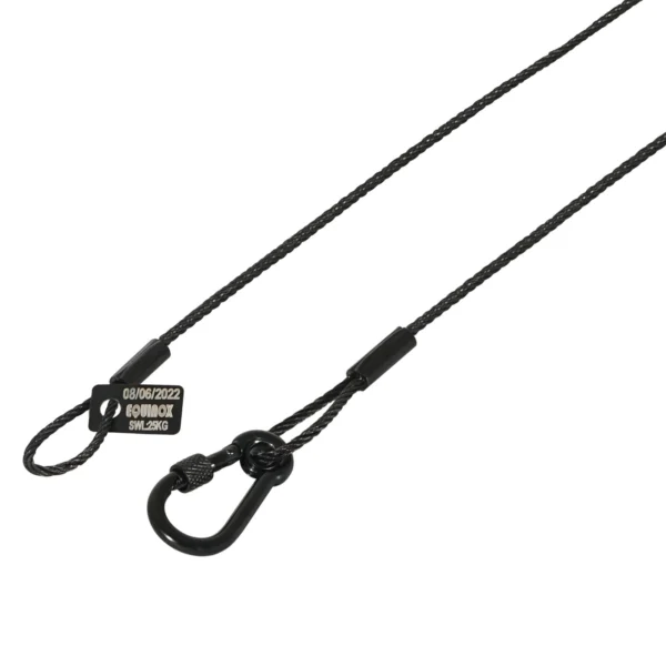 Prolight Safety Wire 75 cm / 5 mm - turvavaijeri 50 kg, musta