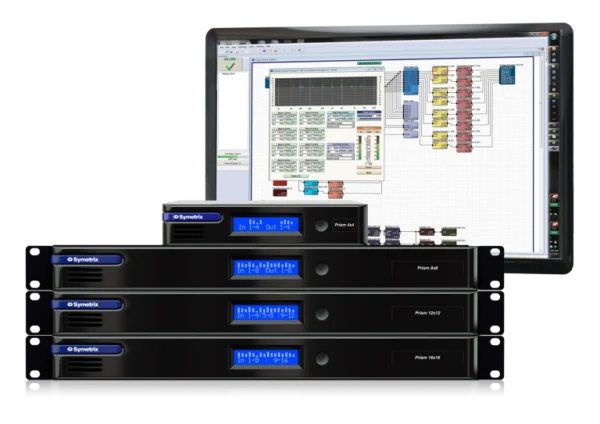 Symetrix Prism 12x12 - Dante-DSP-prosessori (avoin arkkitehtuuri)