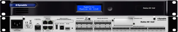 Symetrix Radius NX 12x8 - Dante-DSP-prosessori, USB-B