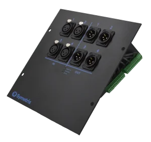 Symetrix xIO Stage 4x4 - Dante-lavaboksi, 4 XLR-tuloa ja -lähtöä