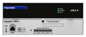 Symetrix xOut 4 - Dante-I/O-laajennus, 4 linjalähtöä, PoE