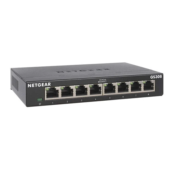 NETGEAR GS308 - 8-porttinen hallitsematon kytkin, metallikotelo