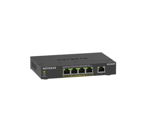 NETGEAR GS305P - 5-porttinen hallitsematon PoE+-kytkin, 63 W