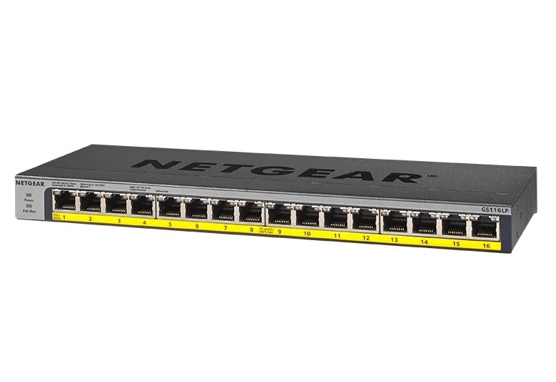 NETGEAR GS116LP - 16-porttinen PoE+-kytkin, FlexPoE 76 W
