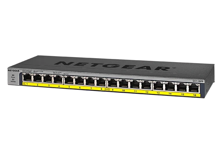 NETGEAR GS116PP - 16-porttinen PoE+-kytkin, FlexPoE 183 W