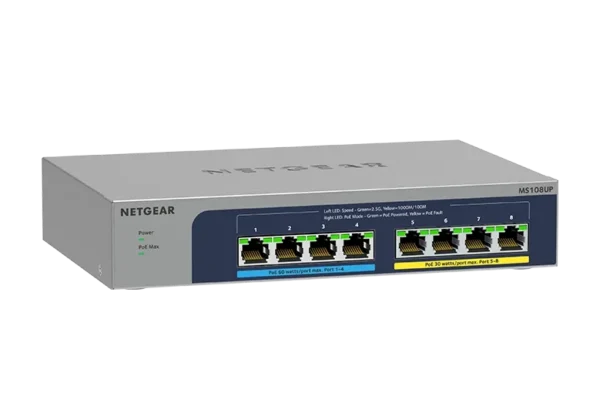 NETGEAR MS108UP - 8-porttinen hallitsematon 2,5G PoE++-kytkin