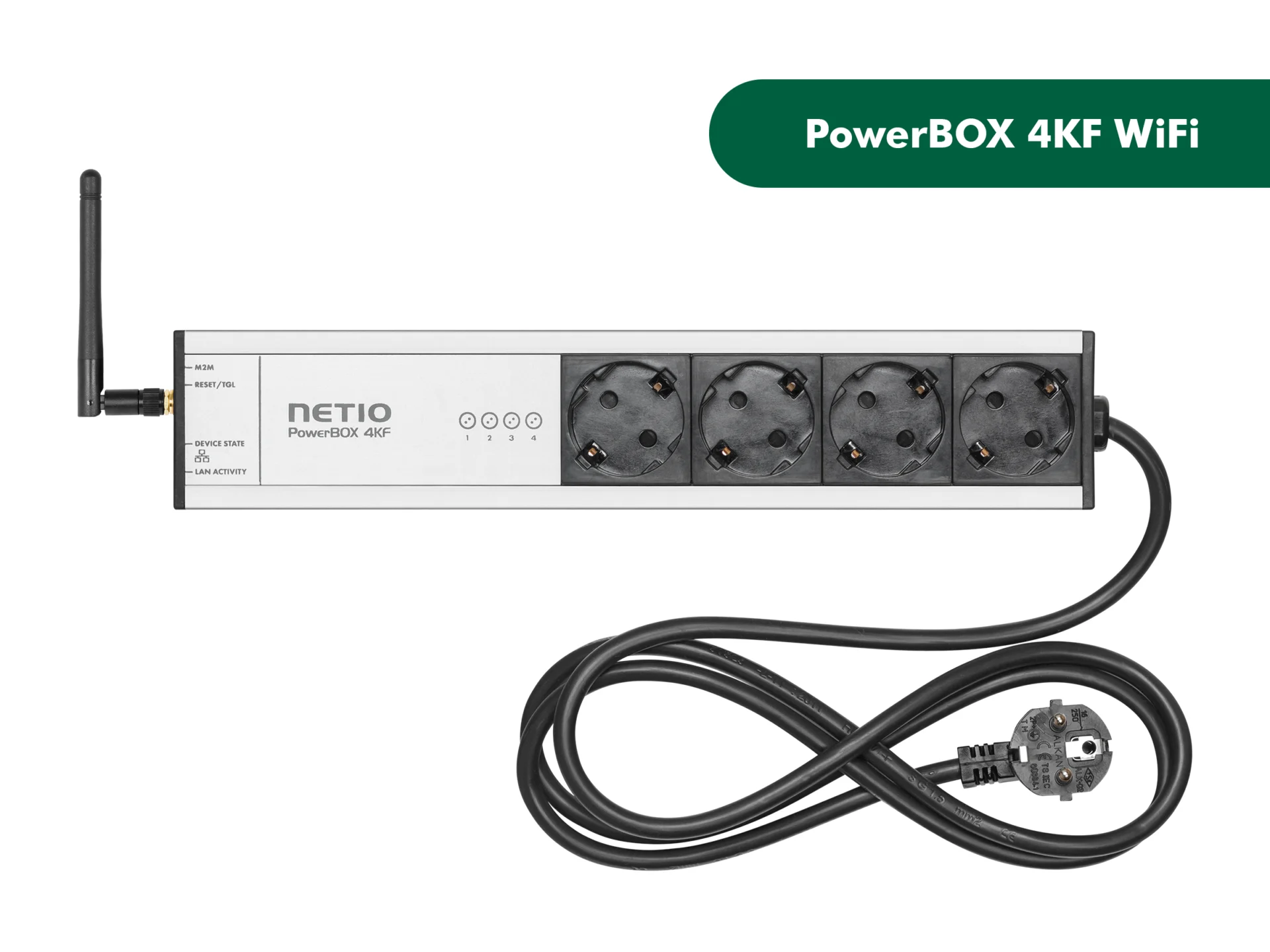 NETIO PowerBOX 4KF WiFi - mittaava virtakisko, 4 × Schuko
