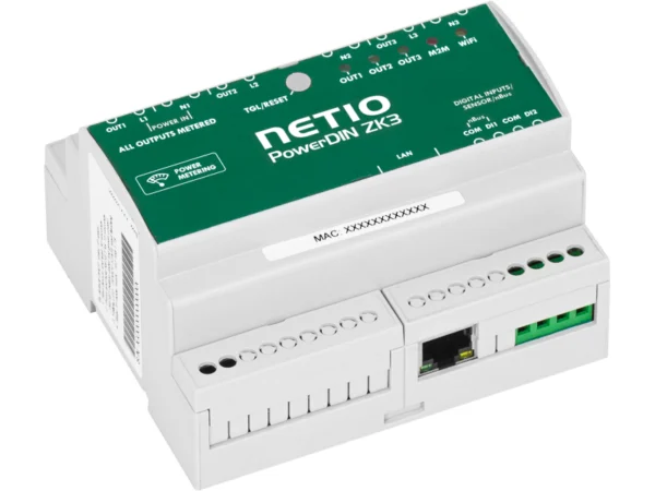 NETIO PowerDIN ZK3 - DIN-kiskolaite, 3 × 16 A, mittaus