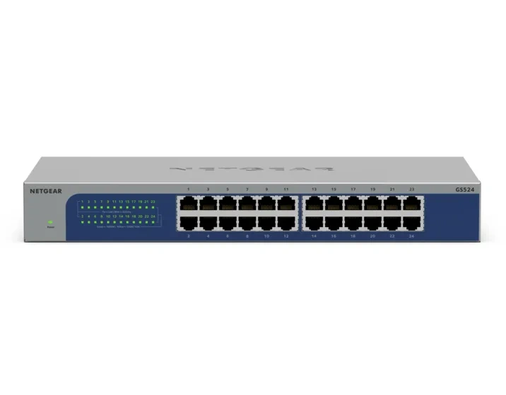 NETGEAR GS524 - 24-porttinen hallitsematon kytkin, räkkiin